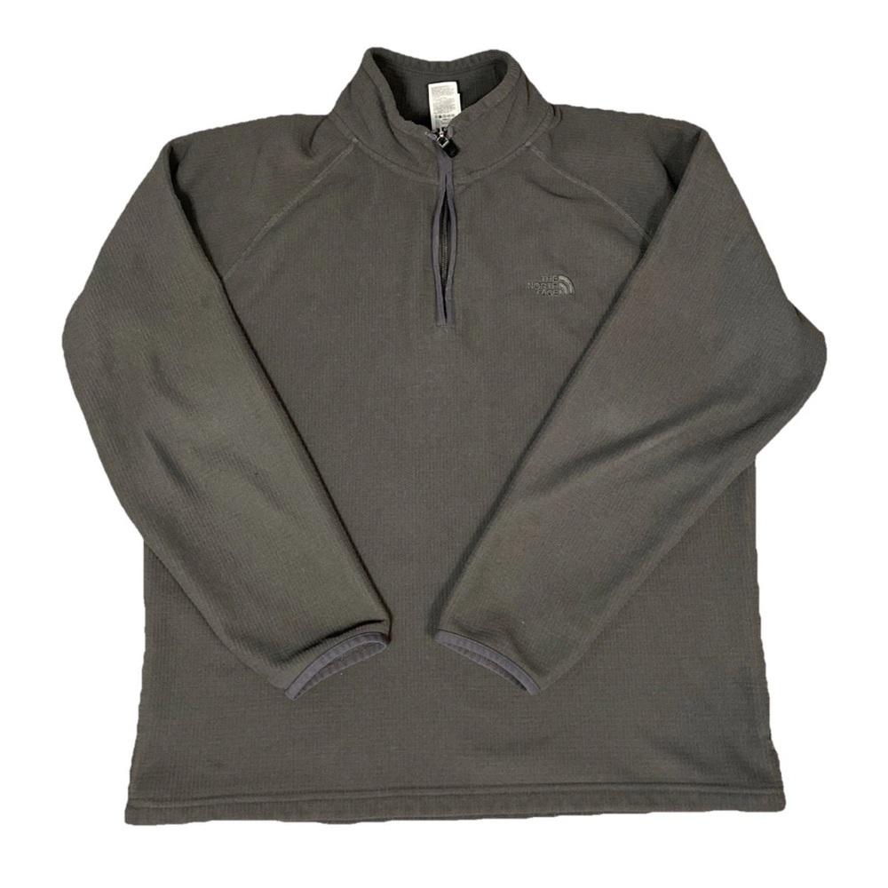 The North Face Fleece Pullover Mens Large Black Quarter Zip Outdoor Sweatshirt